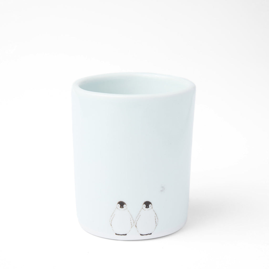 Grande tasse Pingouin et Lune blanche double