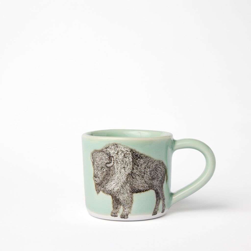 Petite tasse bison Céladon