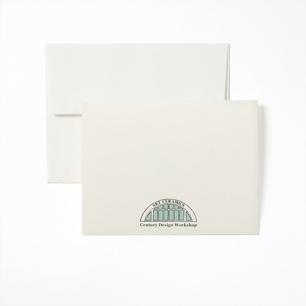 Carte de notes Cochon et oiseau céladon