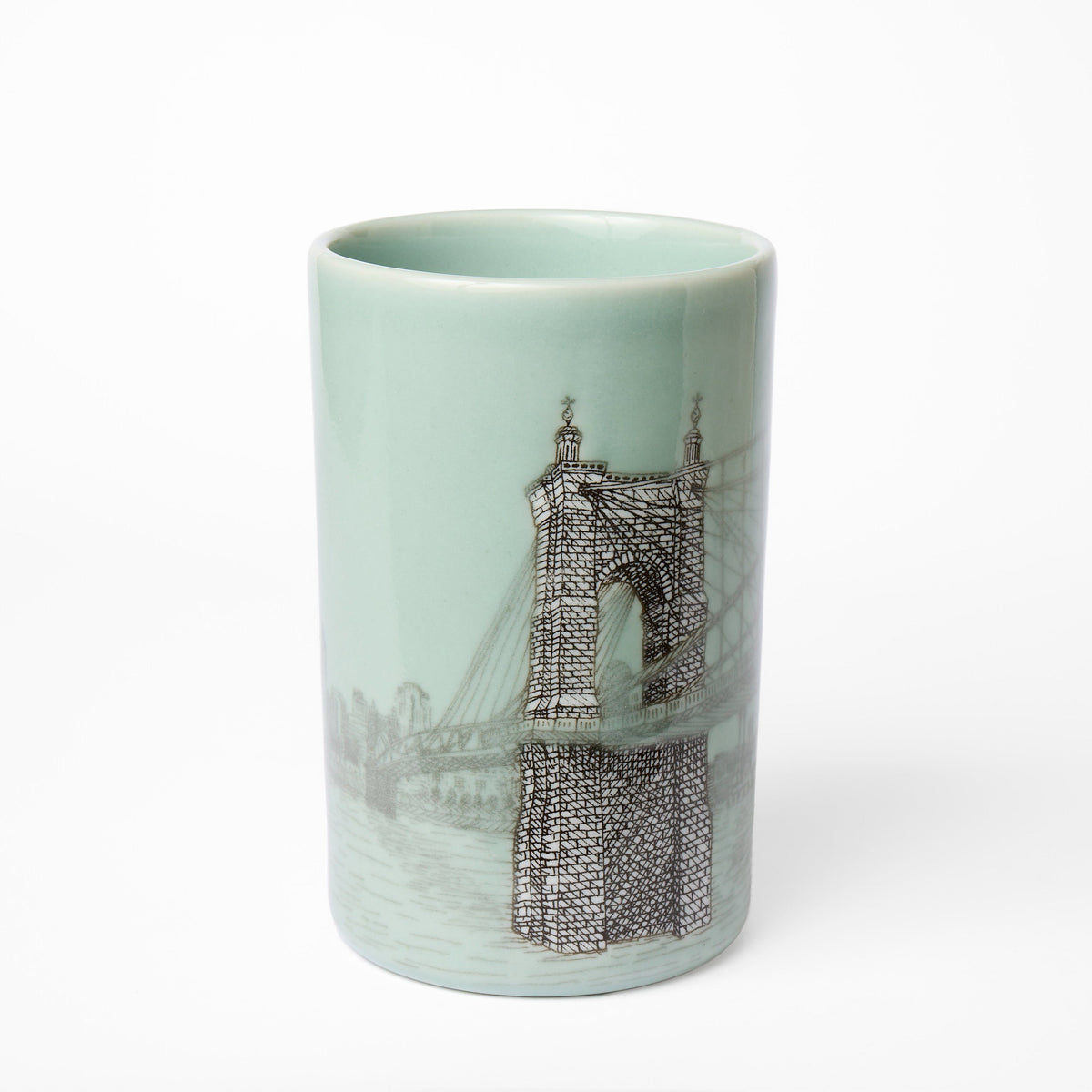 Vase étroit Celadon Roebling Bridge