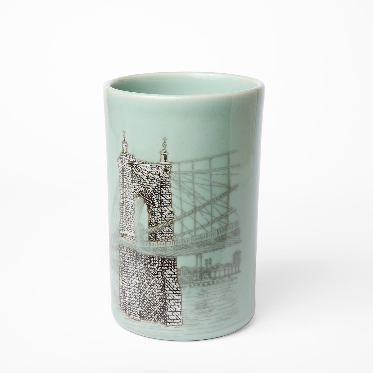 Vase étroit Celadon Roebling Bridge