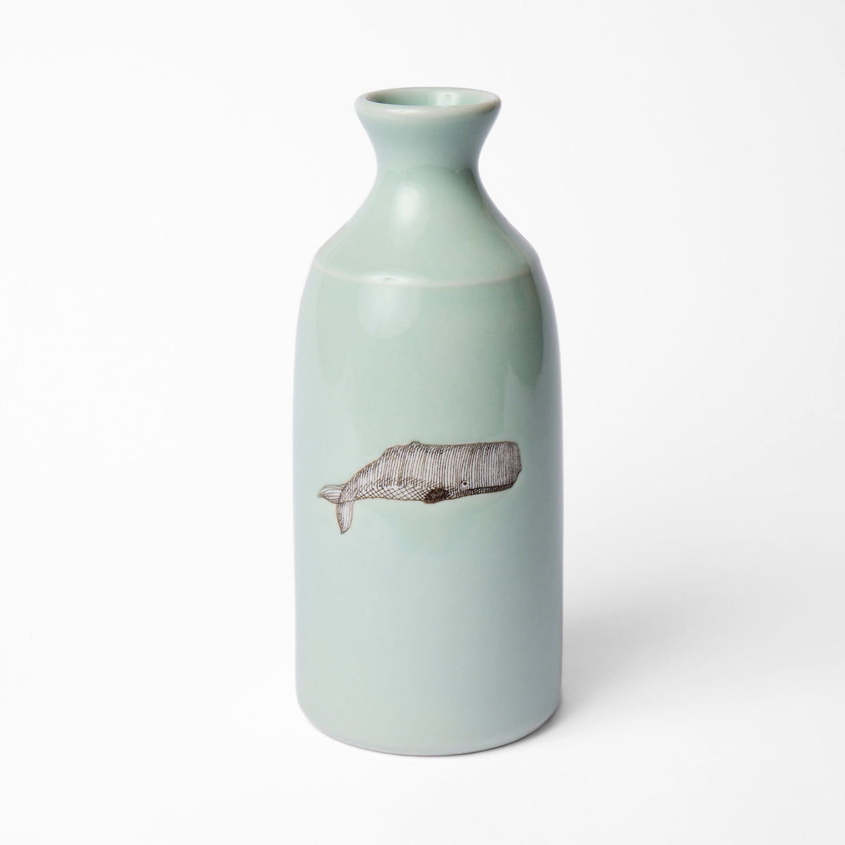 Bouteille de saké Baleine en céladon