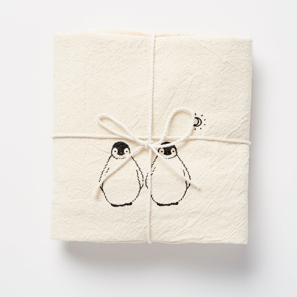 Serviette double Pingouin et Lune