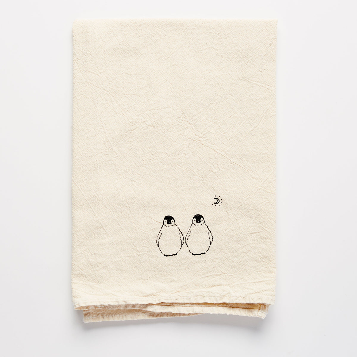 Serviette double Pingouin et Lune