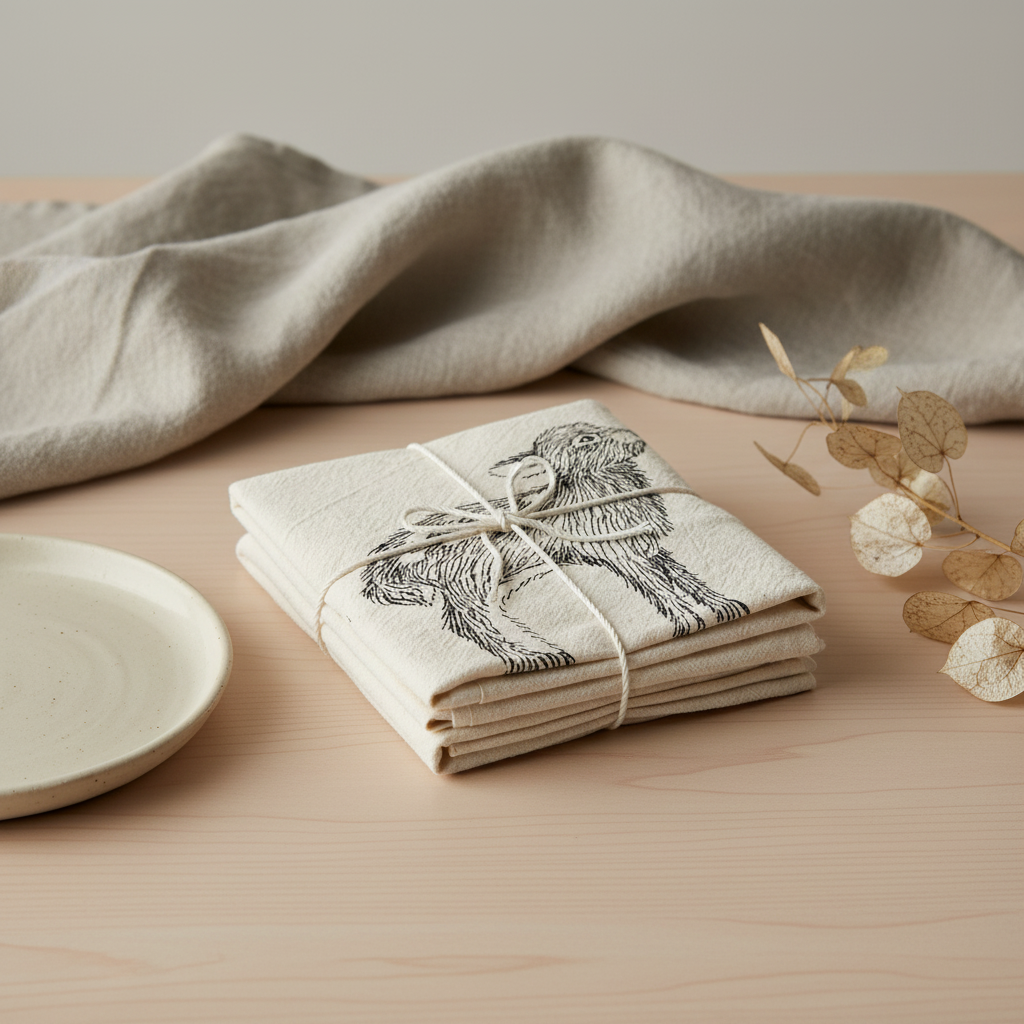 Fawn Tea Towel - Indoor Scene